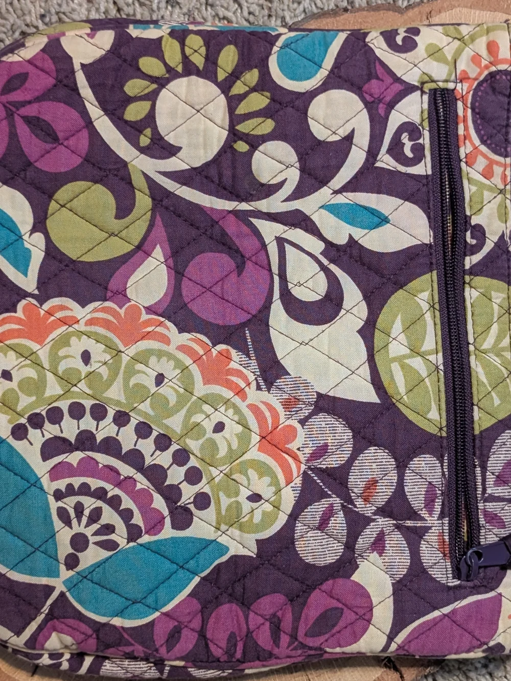 Vera Bradley Purple Quilted Floral Crossbody with Multicolor Accents